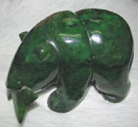 this bear is made from alaskan jade