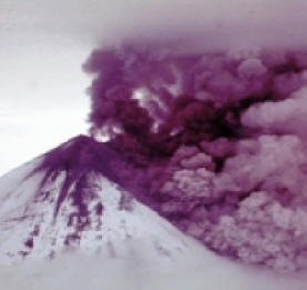 Pavlof volcano in alaska spewing ash in 1986